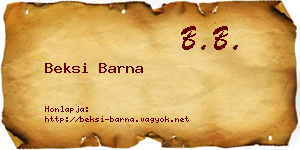 Beksi Barna névjegykártya